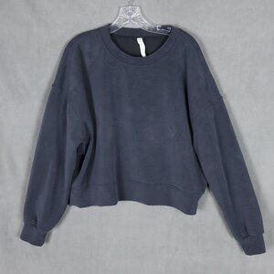 Lululemon Size 12 Womens Sweatshirt Black Softstreme Perfectly Oversized Cropped
